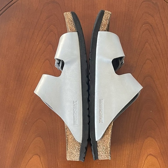 Birkenstock Arizona Silver Birko-Flor Soft Footbed Slide Sandals | EU 39 - Picture 8 of 8